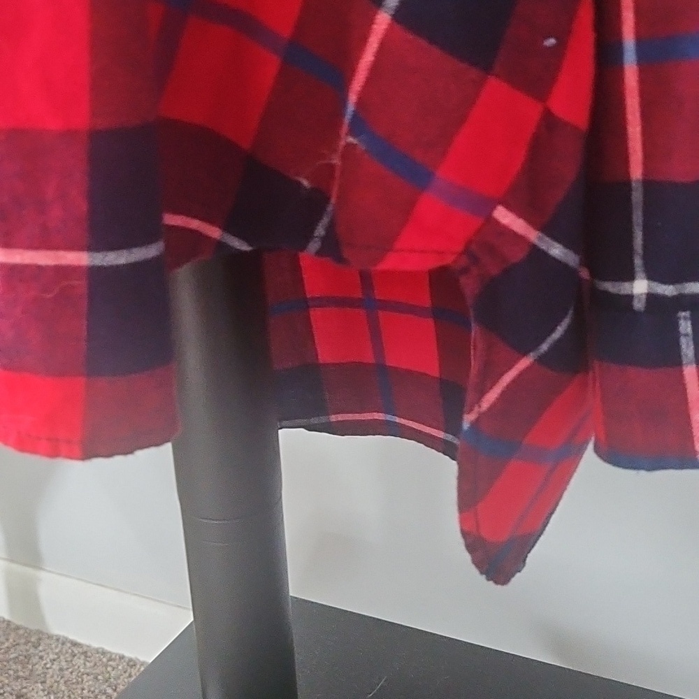 beachlunchlounge Red and Blue Plaid Hi-Low Button Down - Picture 7 of 10